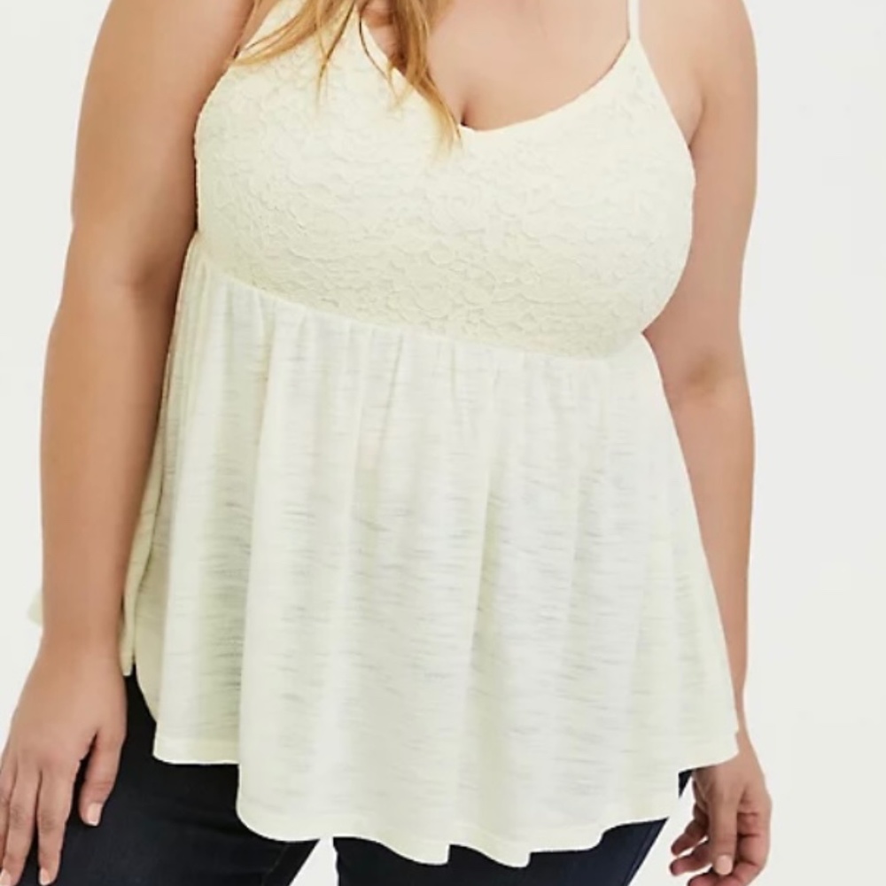 *NWT* Yellow Lace Babydoll Swing Cami